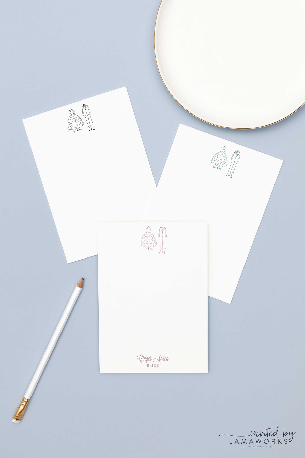 Personalized Bride and Groom Notepad