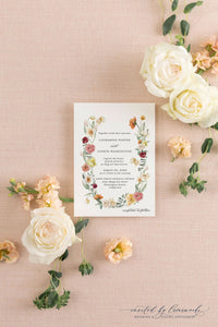 Elegant Wildflower Wedding Invitation | Catherine