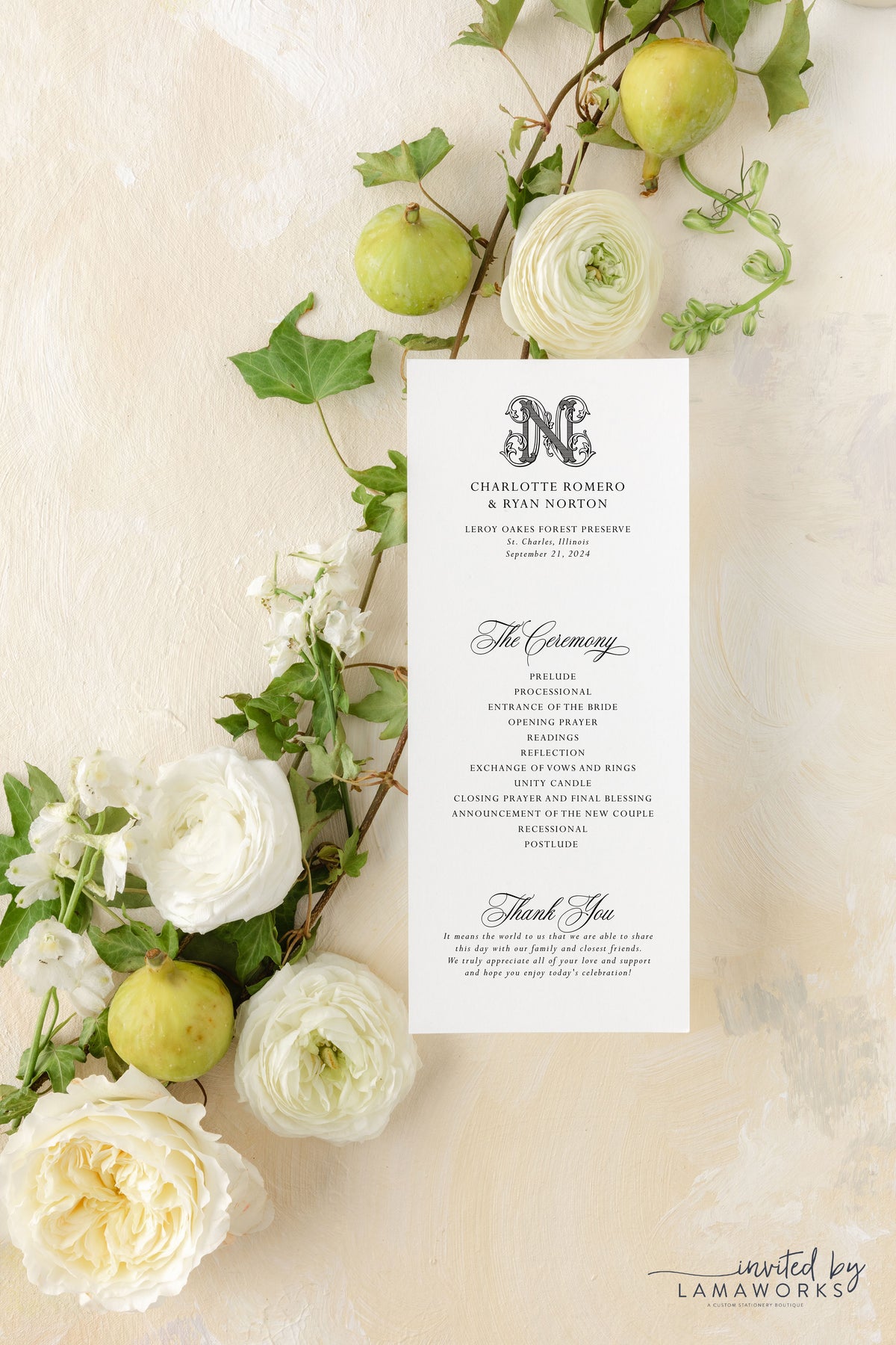 Charlotte | Wedding Program