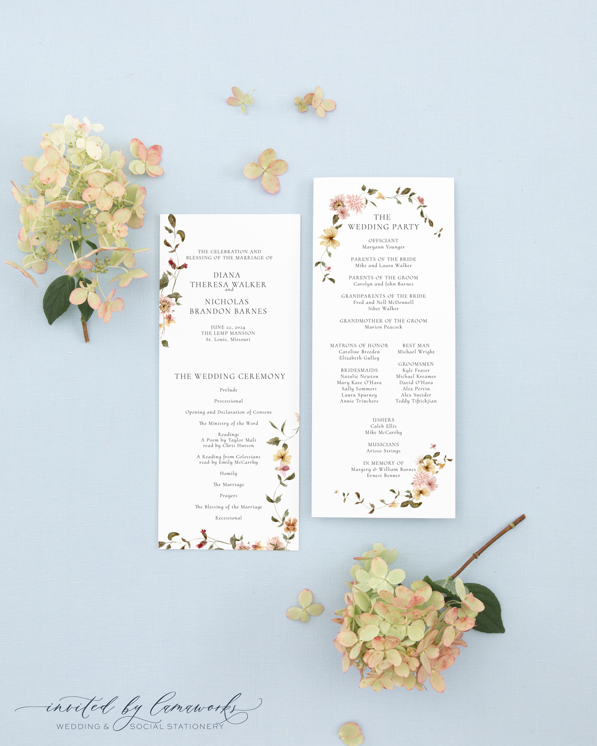 Diana | Wedding Program