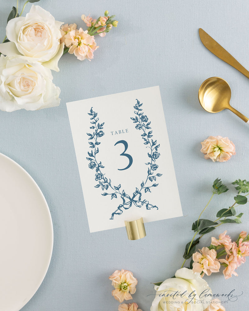 Elena | Table Numbers - Rose Wreath