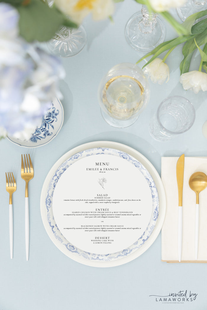 Emilee | Round Menu