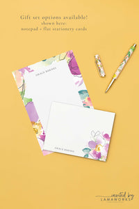 Personalized Notepad with Bright Flowers | Grace