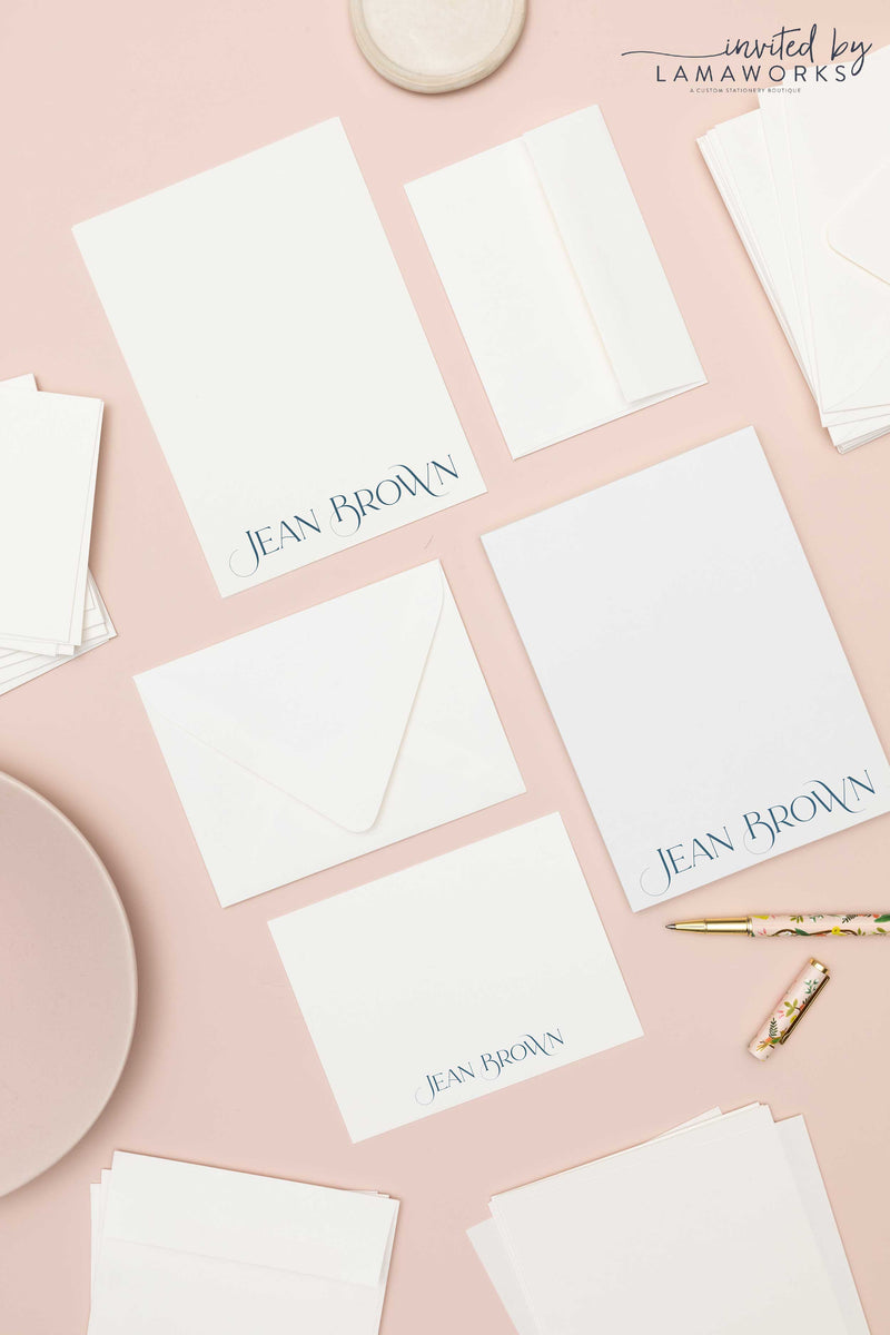 Script Personalized Stationery Set | Jean