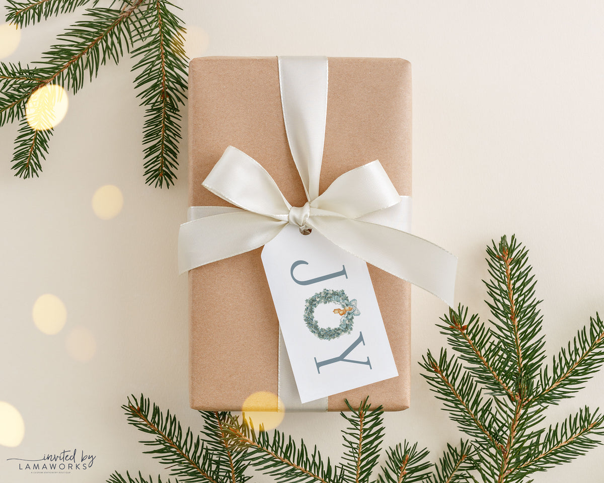 Christmas Wreath Joy Gift Tag