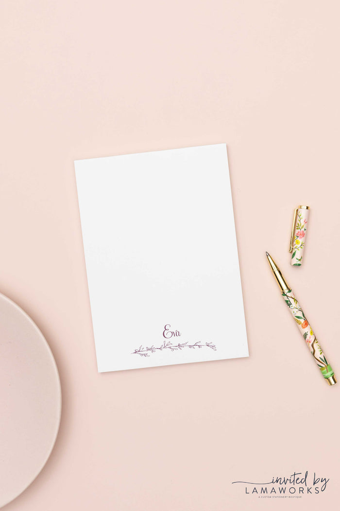 Personalize Simple Flower Notepad | Kaitlin