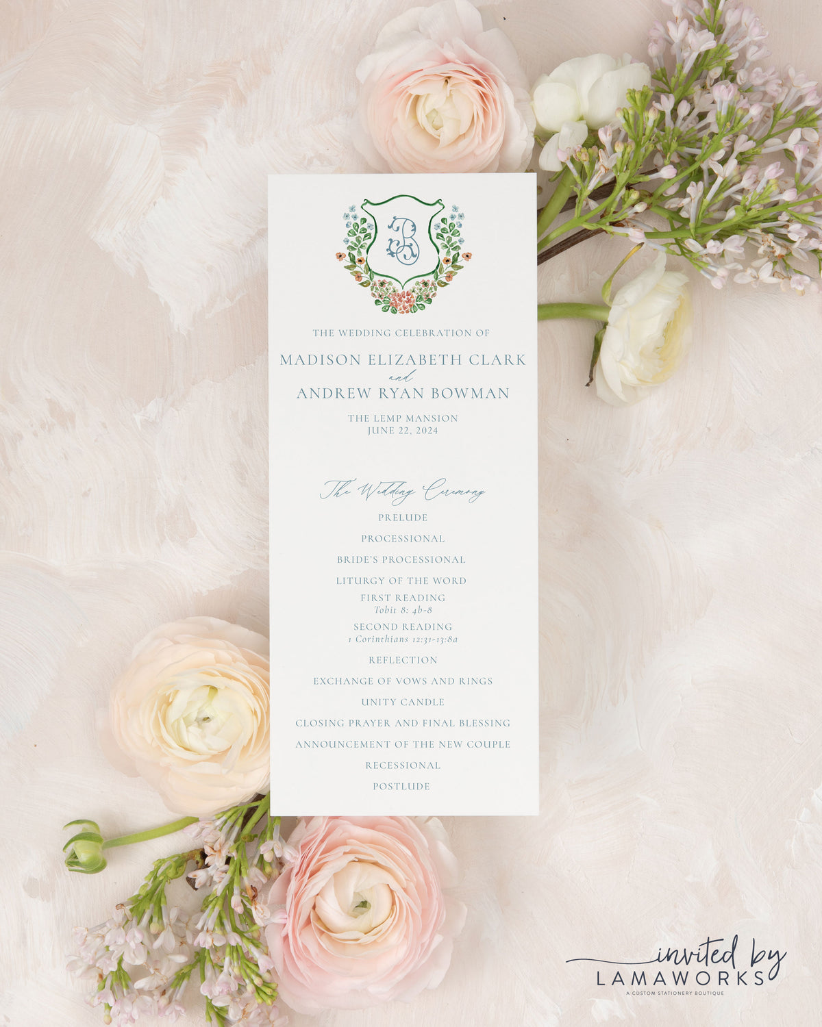 Madison | Wedding Program