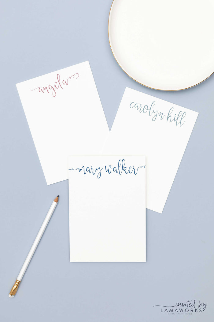 Curly Calligraphy Notepad - Mary