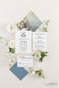 Winter Evergreen Crest Wedding Invitation Suite | Michelle