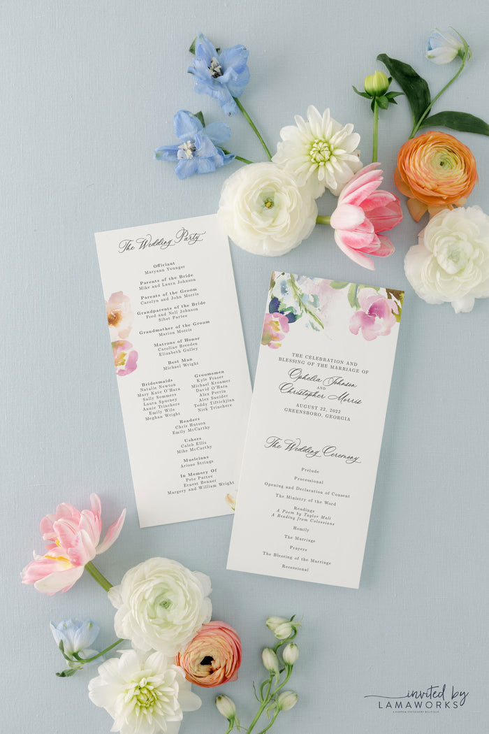 Ophelia | Wedding Program