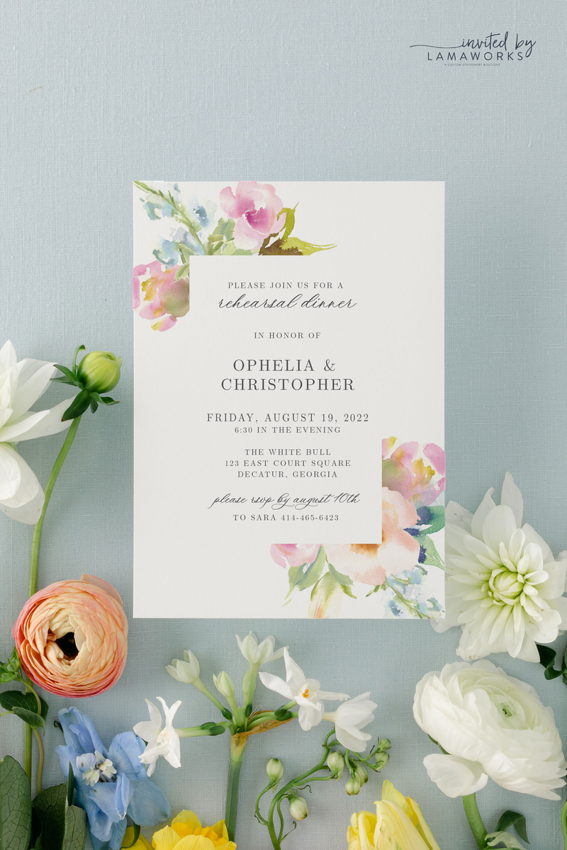 Ophelia | Rehearsal Dinner Invitation