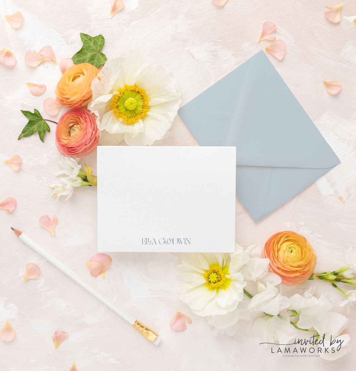 Renee | Flat Notecard Stationery Set 2