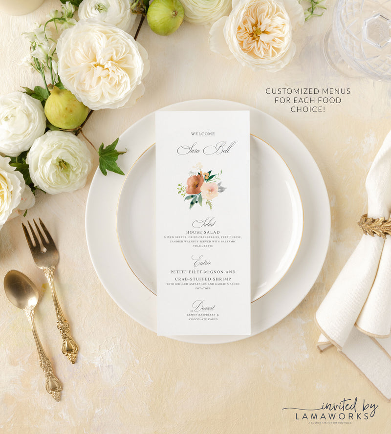 Sarah - Menu Place Card