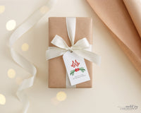 Red Bow Monogram Swag Gift Tag