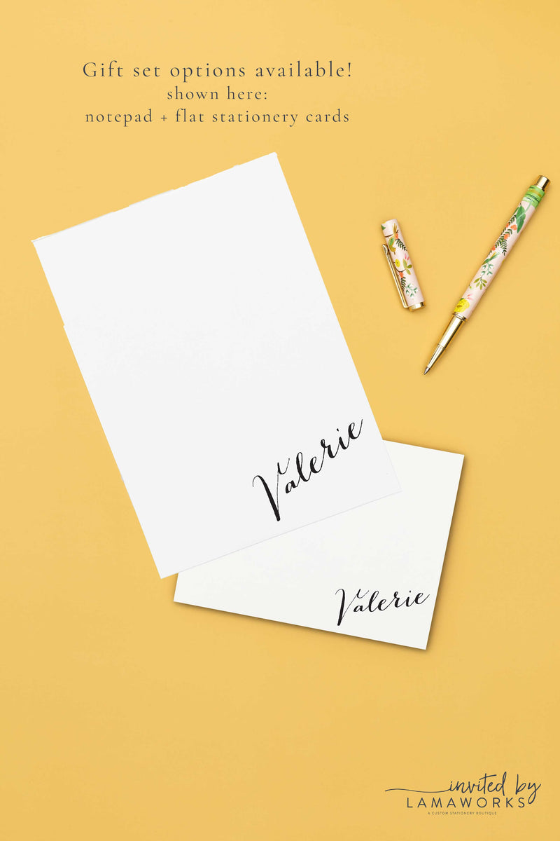 Bold Calligraphy Notepad - Valerie