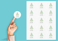 Vintage Christmas Tree Sticker