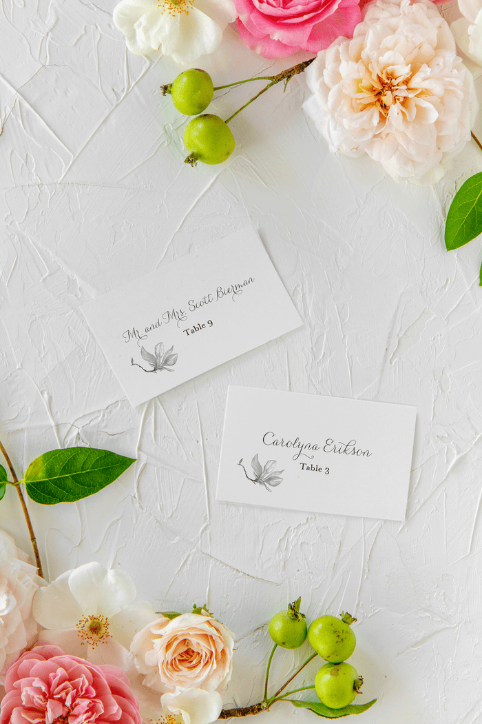 Simple Flower Escort Card or Place Card | Adrianna