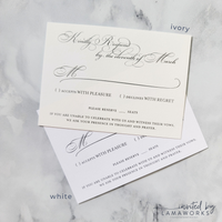 Monogram Laurel Traditional Wedding Invitation - Laura