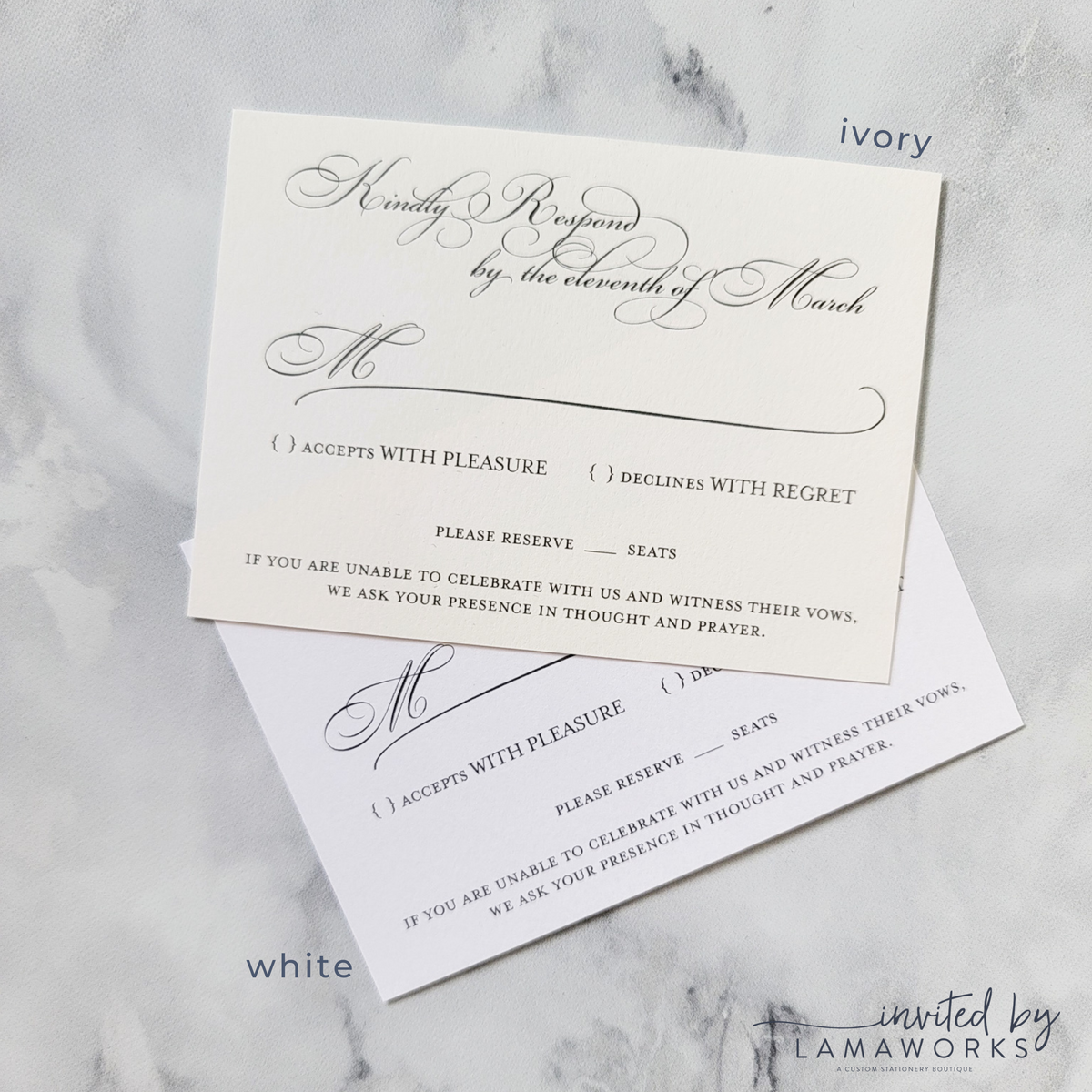 Sophisticated Calligraphy Wedding Invitation | Kamryn