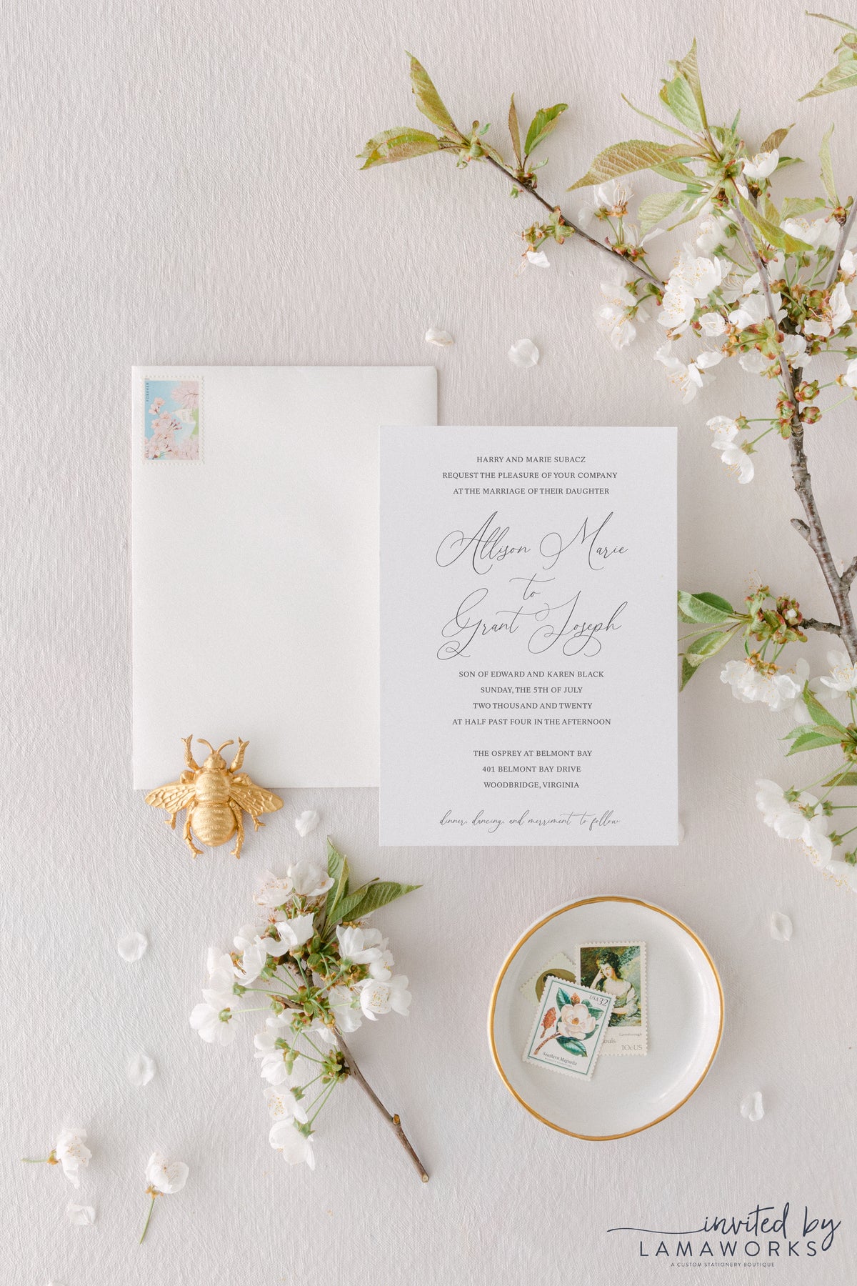 Modern and Classic Wedding Invite - Allison