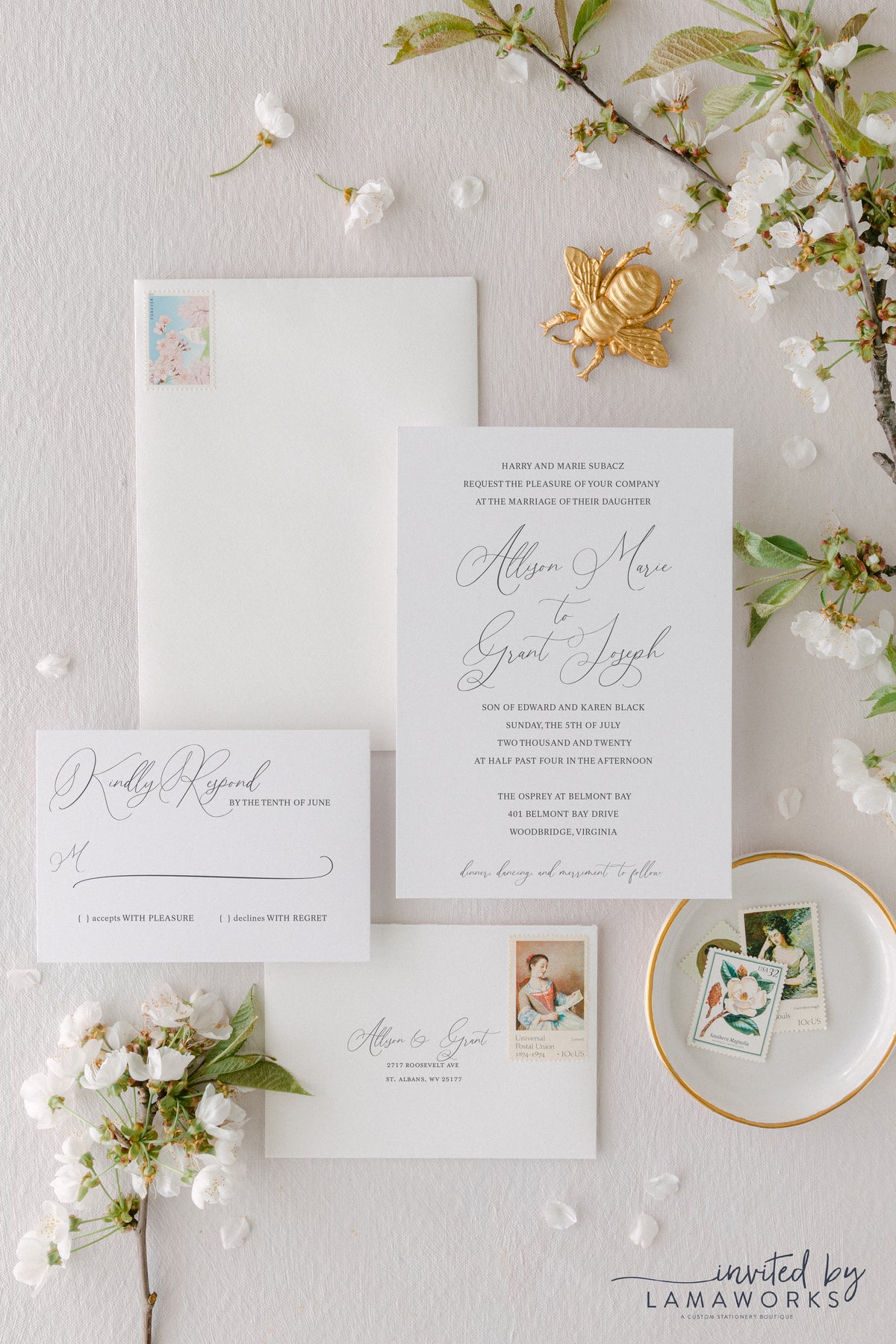 Modern and Classic Wedding Invite - Allison