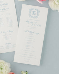 Classic, Formal Wedding Ceremony Programs with Monogram and Crest | Ashley