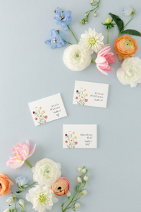 Wildflower Printed Escort Cards | Catherine