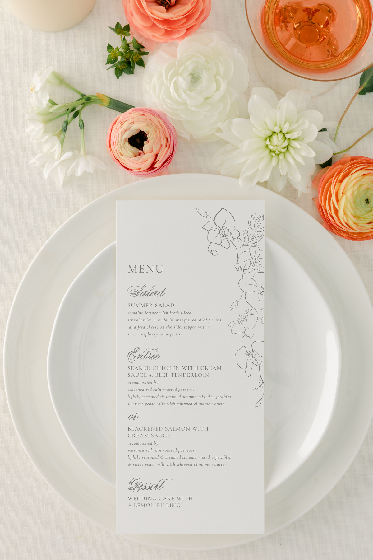 Minimalist Floral Menu - Eloise