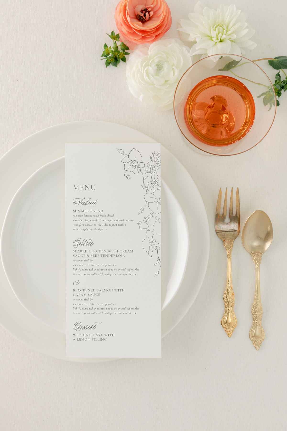 Minimalist Floral Menu - Eloise