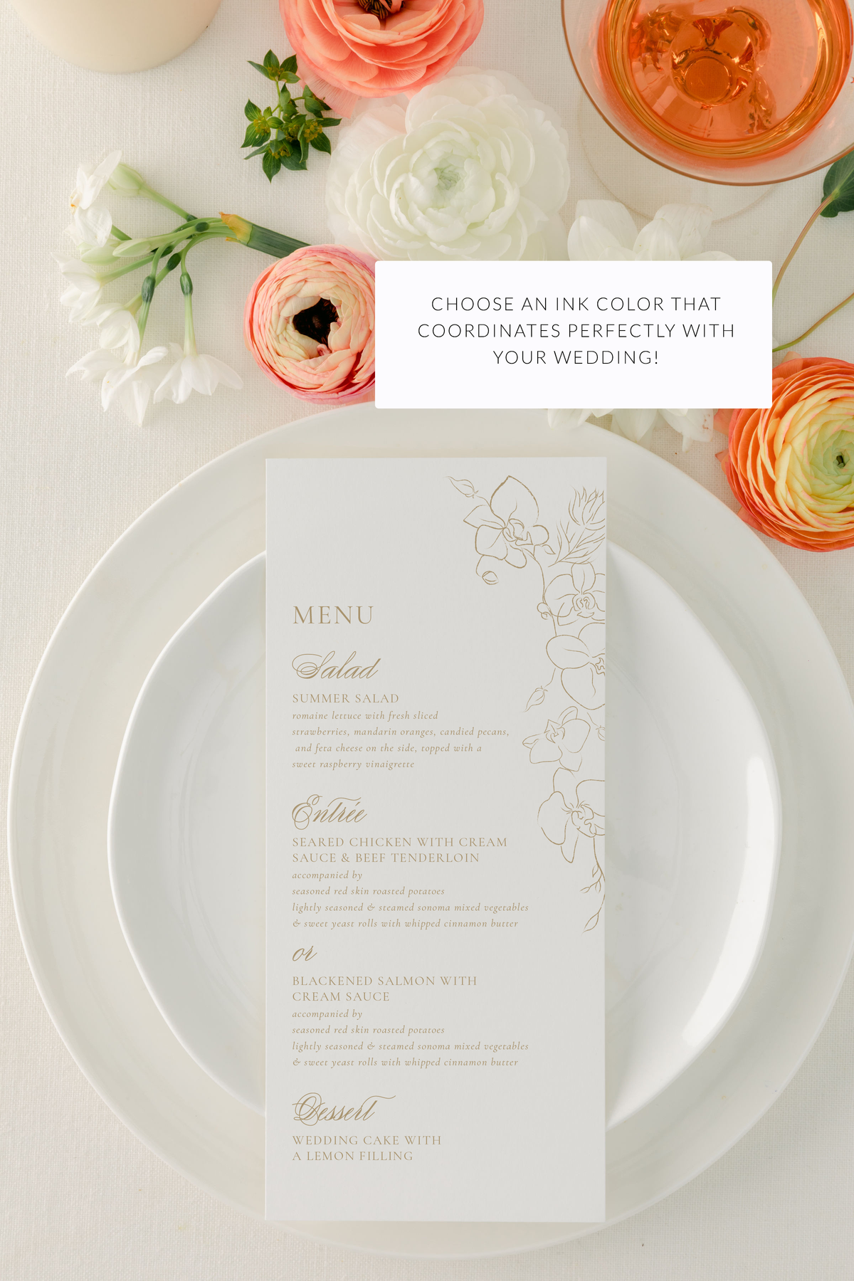 Minimalist Floral Menu - Eloise