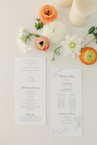 delicate floral wedding program