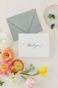 Elegant Calligraphy Thank You Cards - Evelyn