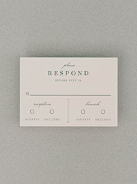 RSVP card for a formal wedding