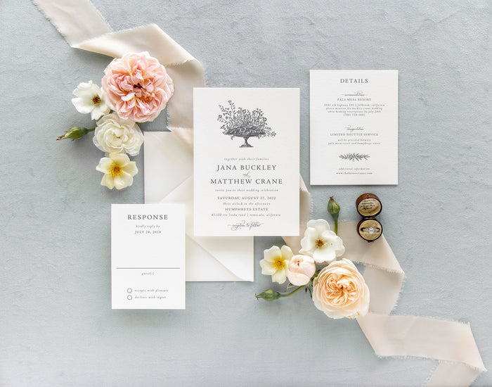 Vintage Floral Wedding Invitation | Jana