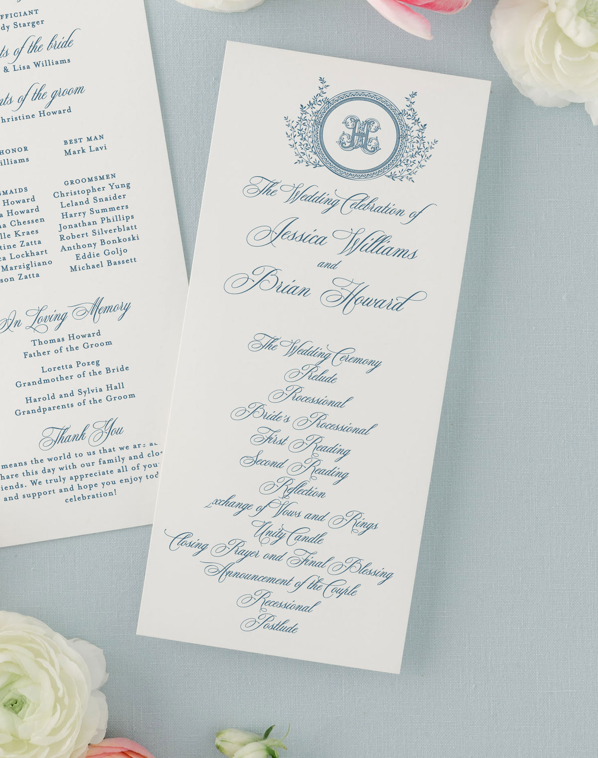 Jessica Wedding Programs