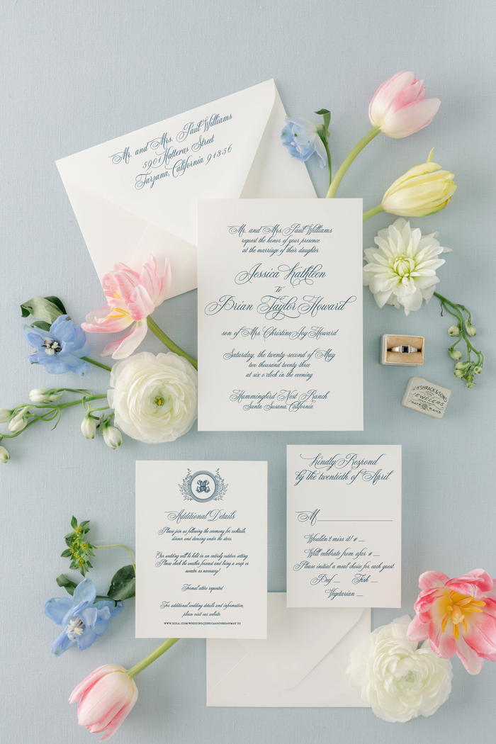 traditional calligraphy wedding invitations