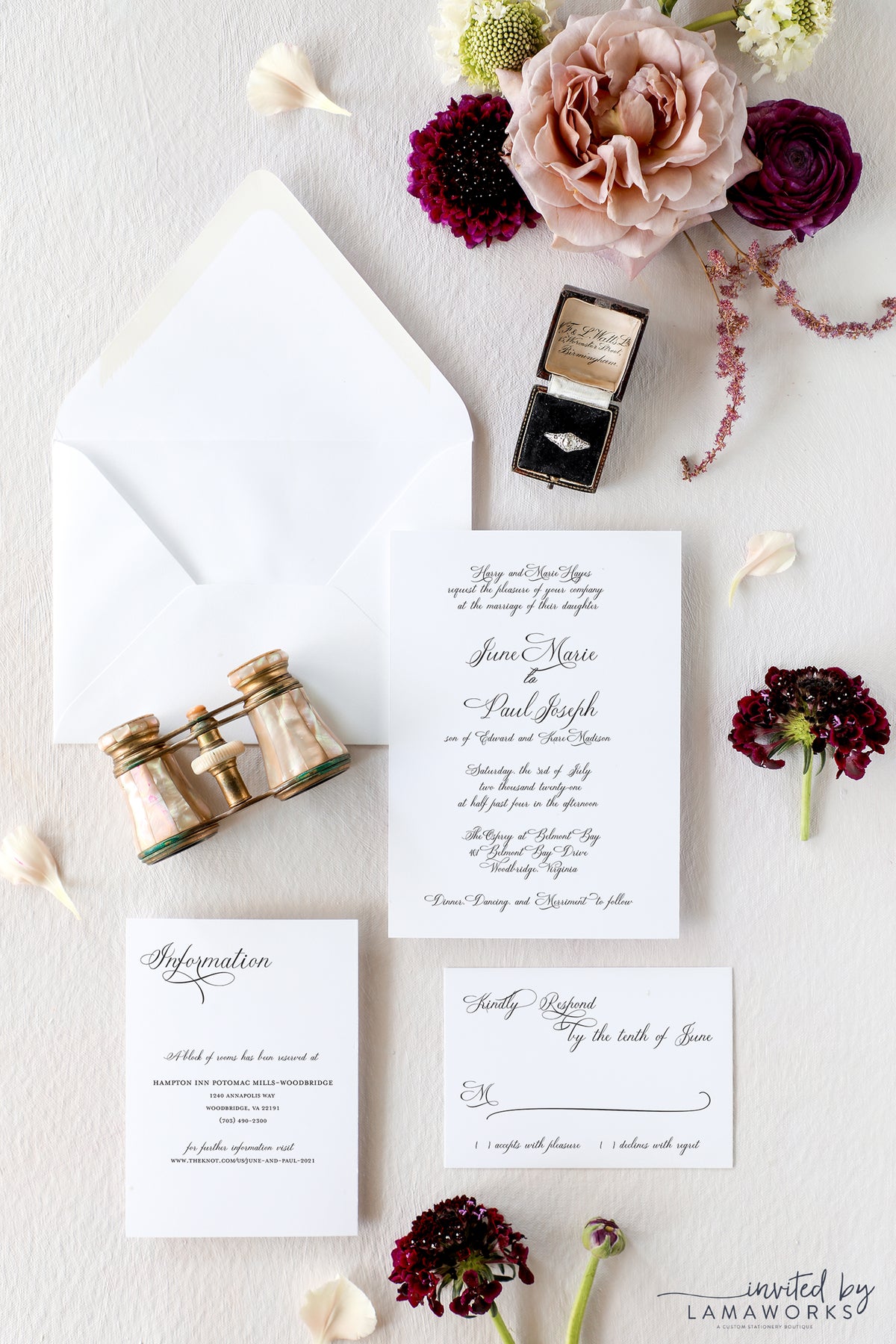 Elegant Calligraphy Wedding Invitation | June