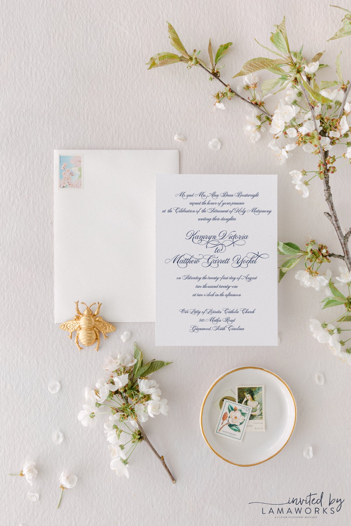 Sophisticated Calligraphy Wedding Invitation | Kamryn