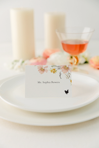 Muted Pastel Floral Escort or Place Cards | Katrina