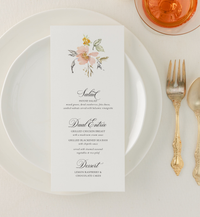 Muted Floral Menu - Katrina