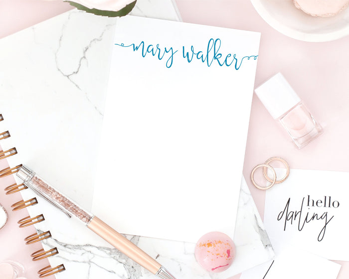 Curly Calligraphy Notepad - Mary