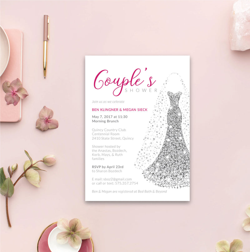 Glitter Dress Bridal Shower Invitation