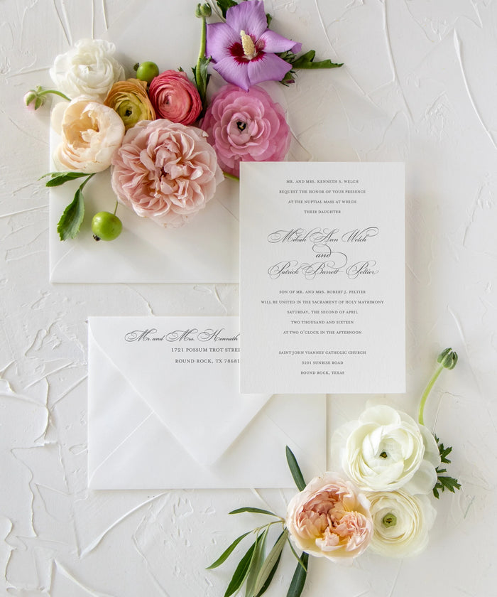 Traditional and Formal Wedding Invitation Suite | Mikah