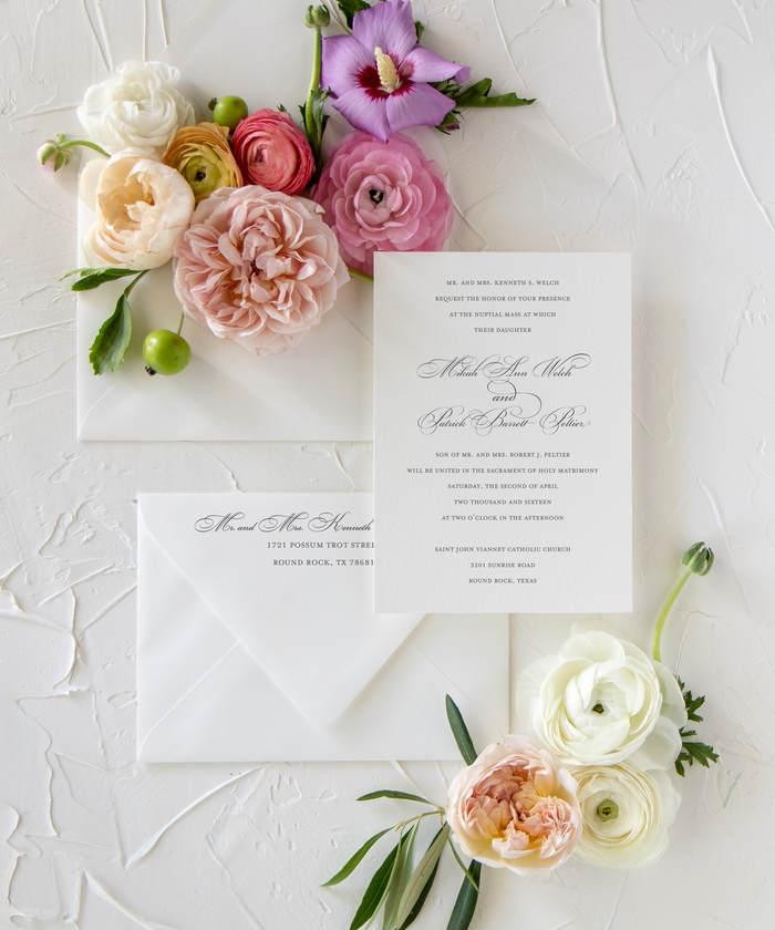 Traditional and Formal Wedding Invitation Suite | Mikah