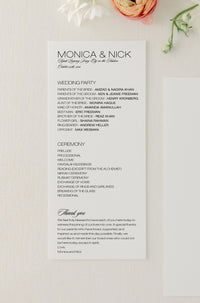 Simple Wedding Program - Monica