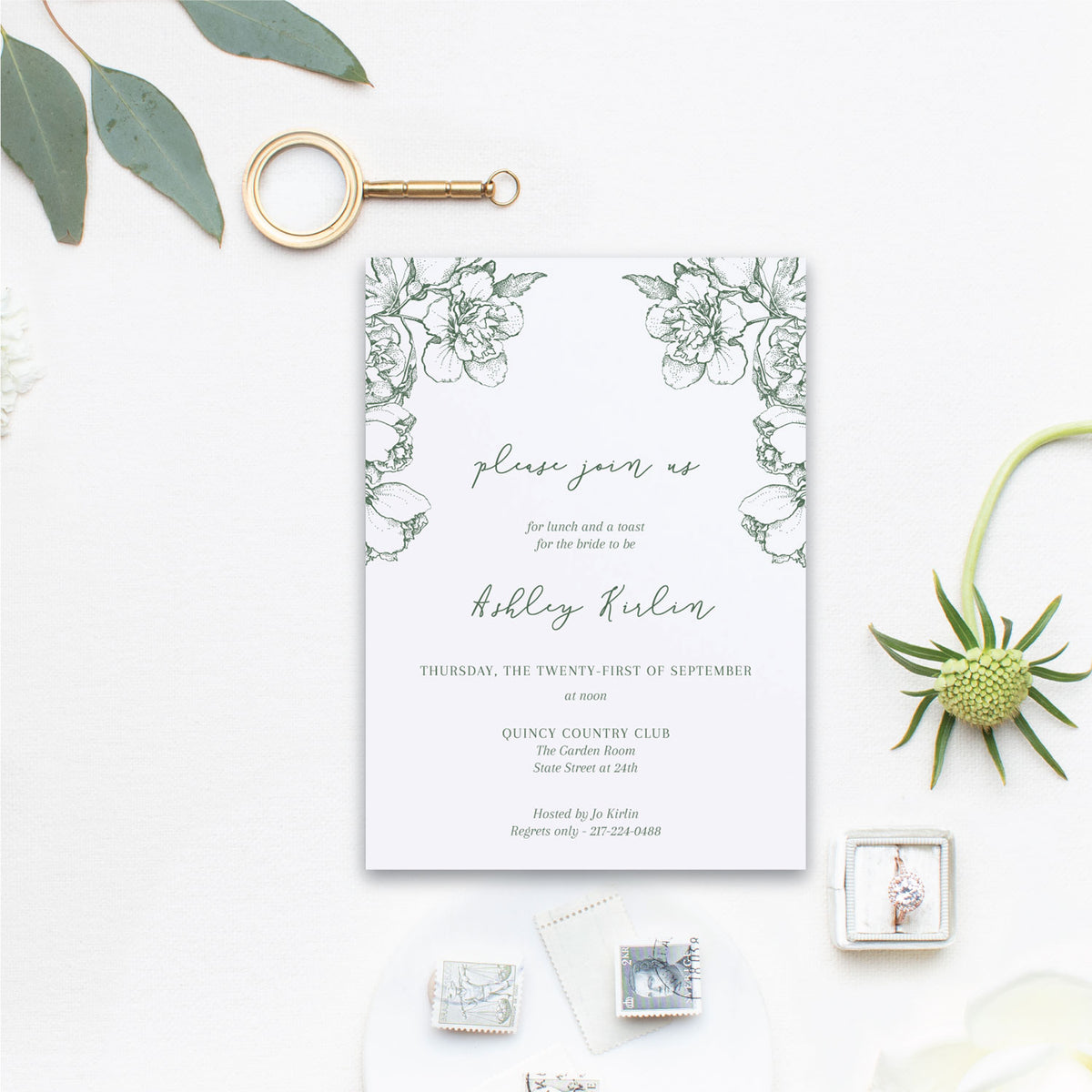 Minimalist Floral Bridal Shower Invite