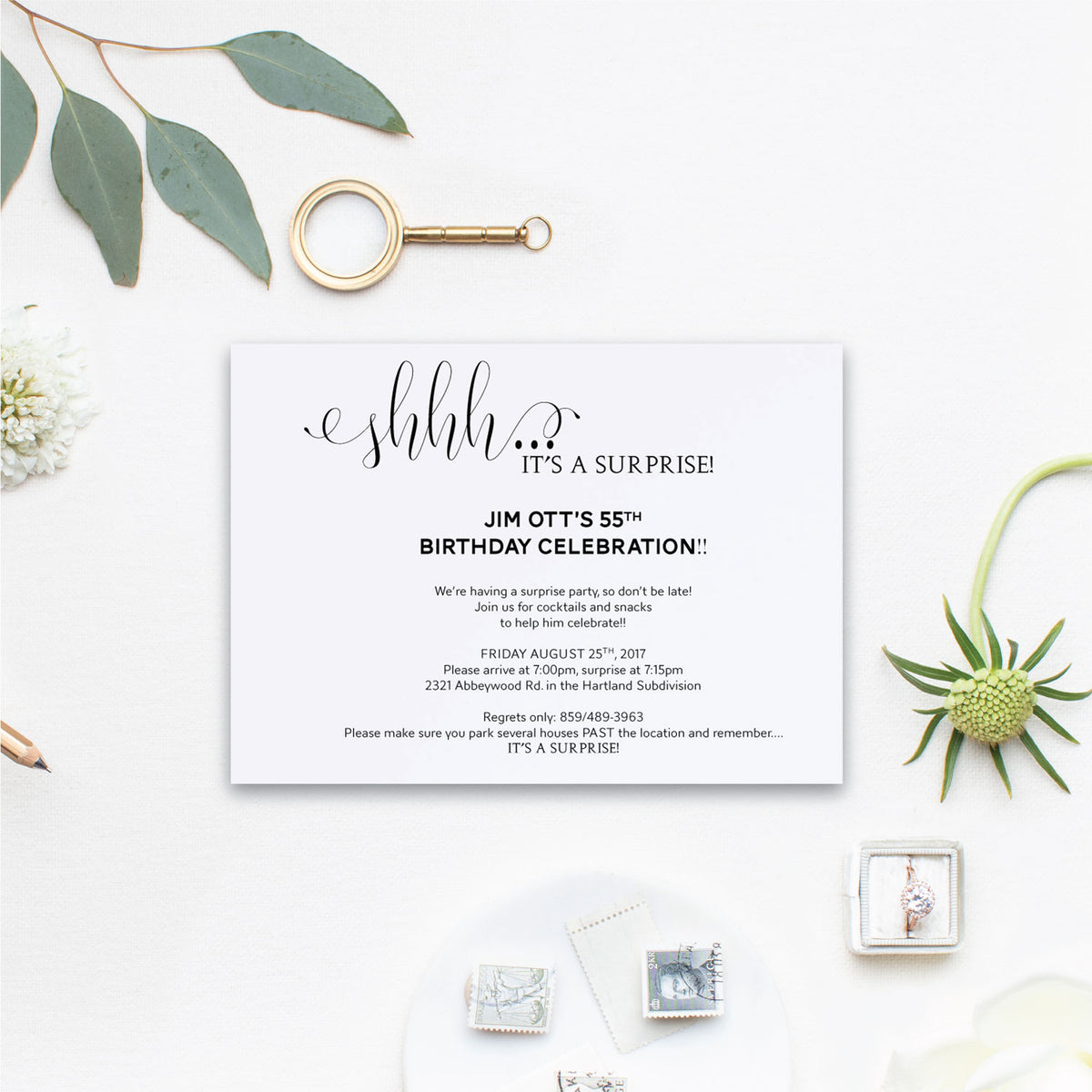 Shhhh... It's a Surprise! - Surprise Party Invitation